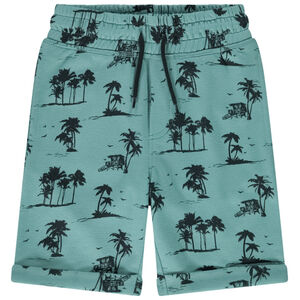 Bermuda in fleece met print voor jongens 