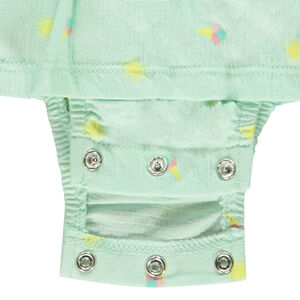 Jurk body in crinkle jersey met print voor meisjes 