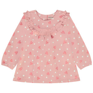 Tunique manches longues en jersey imprimé fantaisie pour bébé fille 