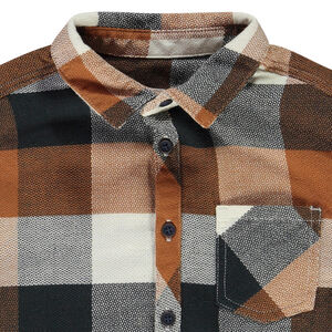 Chemise manches longues à carreaux avec poche pour garçon 