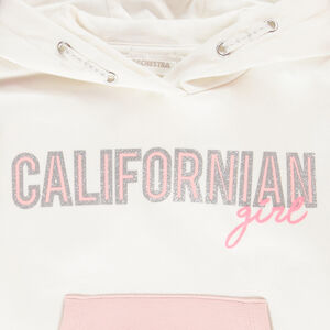 Sweatshirt met kap colour block effect voor meisjes 