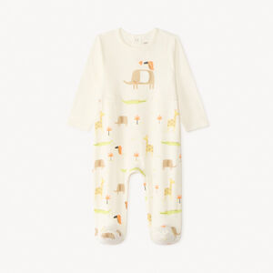 Dons-bien met lange mouwen in jersey met een print van dieren uit de savanne voor babyjongens 