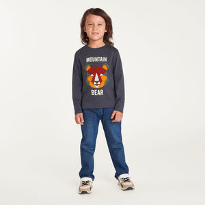 Langarm T-shirt jongens met fancy bouclette print 