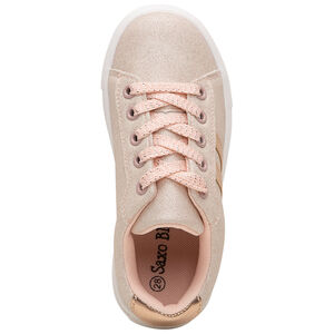 Baskets en toile irisée à semelle compensée et bandes brillantes 