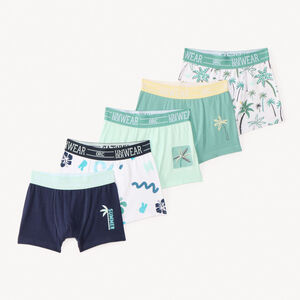 Lot de 5 boxers print palmiers pour garçon 