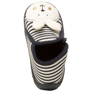 Chaussons forme bottillons rayés patch lapin pour bébé == 