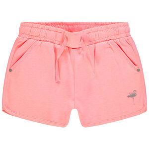 Korte jersey short met flamingo print en folie voor meisjes 