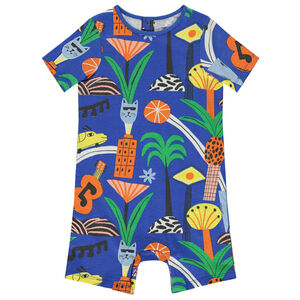Korte jumpsuit met fantasieprint voor babyjongens 