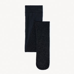 Collants fins unis noir pailletés 50 deniers pour bébé fille  