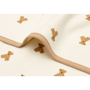 Deken wieg 75x100cm Waffle Mini Teddy Bear 