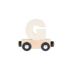Houten wagon met de letter "G" - wit 