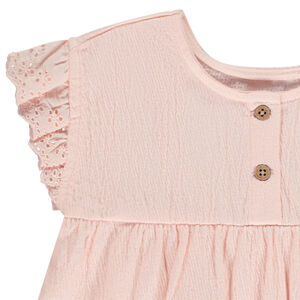 Tuniek korte mouwen geborduurd kreukeffect voor baby meisje 