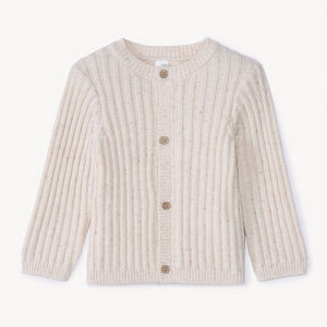 Geribbelde gebreide vest met neps voor baby's 