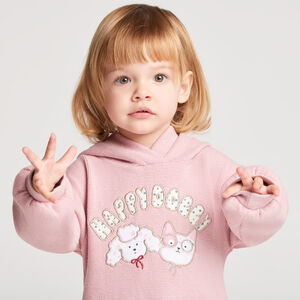Sweatjurk voor meisjes met capuchon en print van een hond en kat 