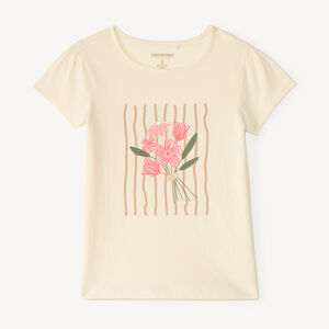 T-shirt met korte mouwen met glinsterende print voor meisjes 