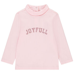 Geribde coltrui met glitterbericht voor babymeisje 