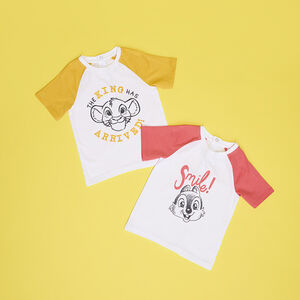 Korte mouwen raglan T-shirt van jersey met print van Tic & Tac Disney voor baby jongen 