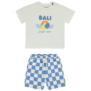 Set van 2 delen met short in dambordpatroon voor babyjongen 