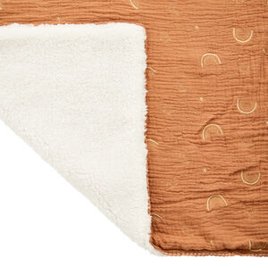 Couverture double face 100 x 100 cm Douce Hirondelle camel 