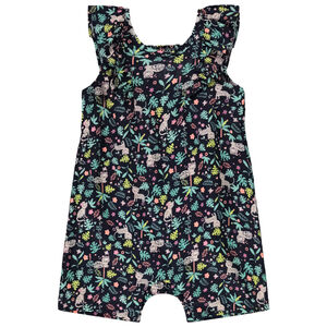 Korte jumpsuit van jungleprint voor baby meisje 