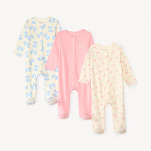 Set van 3 slaapzakken met strikmotief voor babymeisjes - verschillende openingen afhankelijk van de leeftijd. 