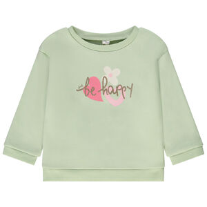 Oversize sweatshirt fleece fantasieprint voor baby meisje 