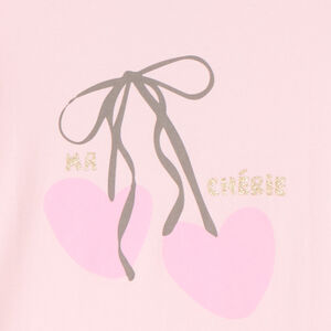 T-shirt manches courtes print fantaisie pailletées pour fille 