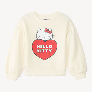 Sweatshirt meisje in oversized fleece met Hello Kitty-print 