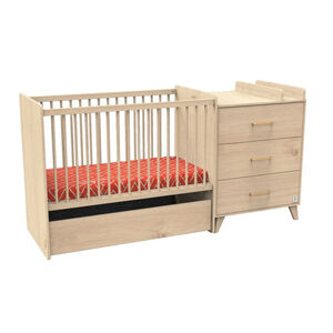 Bedlade Arty met wielen voor combibed 60x120 cm - Eiken Suave 