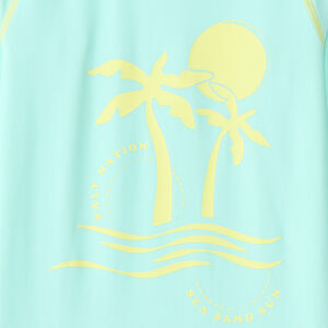 T-shirt met lange mouwen anti-UV SPF 50+ palmbomen voor jongens 