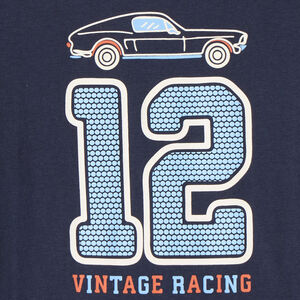 T-shirt met korte mouwen met auto-print voor jongens 