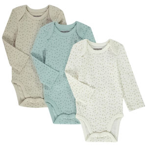 Set van 3 lange mouwen bodies met vlekkenprint voor baby