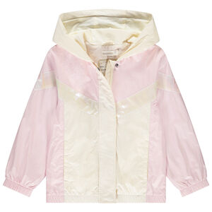 Windjack van crinkle stof met colour block effect voor meisjes 