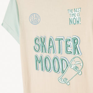 T-shirt met korte mouwen met 3D-geborduurd jongens 