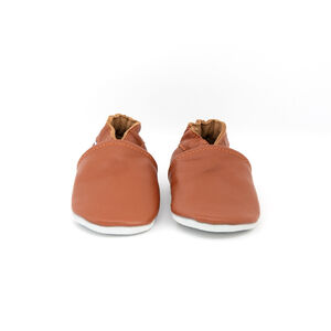 Chaussons souples 12-18M en cuir Babysoft cognac 
