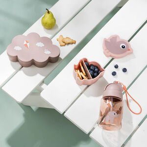 Set van 3 stuks met drinkfles en lunchbox Playground roos 