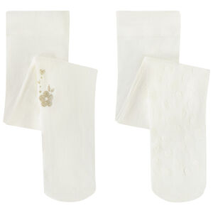 Set van 2 paren van dunne fantasie panty