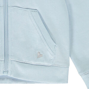 Vest met kap en zak + geborduurd hart voor meisje 