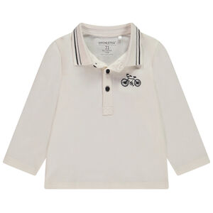 Poloshirt met lange mouwen en fiets borduursel voor jongens 