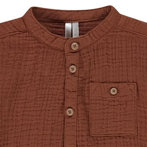 Chemise met lange mouwen in tetra voor baby jongen 