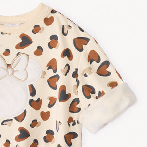 Sweatshirt oversize met gevlekte hartjesprint en Minnie Disney voor babymeisje 
