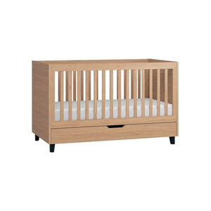 Lit Simple 70 x 140 cm - Bois / Noir 