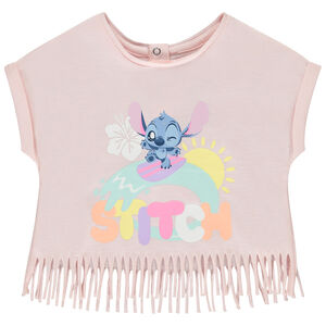 T-shirt manches courtes à franges Stitch Disney pour bébé fille 
