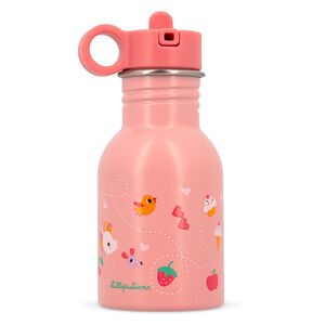 Gourde avec bouchon avec paille 400ML Rose Jeanne 