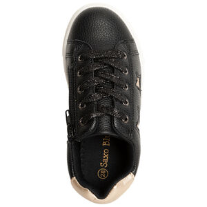 Baskets noires effet cuir à étoiles pailletées pour enfant fille 