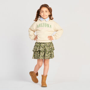 Sweatshirt fleece effen fantasie voor meisjes 