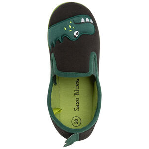 Lage kinderpantoffels voor jongens met geborduurde dinosaurus 