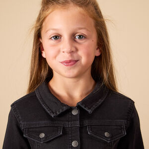 Robe manches longues uni effet chemise pour fille 