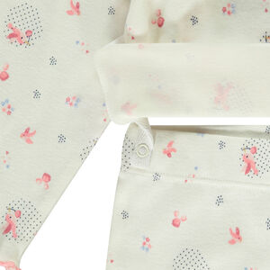 Pyjama 2-delig met ribbelstructuur en vogelprint voor meisjes 