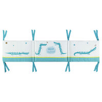 Tour de lit en popeline de coton ouatin&eacute; motif crocodile 